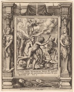 Verloren Paradijs door Wenceslaus Hollar after Hans Holbein the Younger after Abraham van Diepenbeeck
