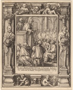 Prediker door Wenceslaus Hollar after Hans Holbein the Younger after Abraham van Diepenbeeck