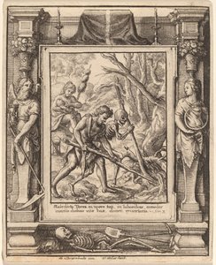 Toen Adam groef door Wenceslaus Hollar after Hans Holbein the Younger after Abraham van Diepenbeeck