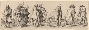 Acht bedelaars door Wenceslaus Hollar after Jacques Callot