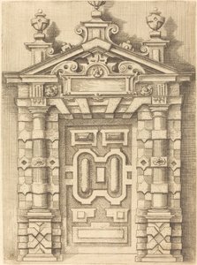 Deur met fronton door Wendel Dietterlin