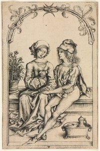 De Geliefden na de Housebook Meester, ca. 1490 door Wenzel von Olmütz