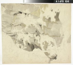 Bosklooster, steile rotswand, bomen