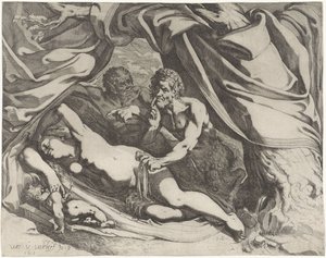 Slapende Venus door stares bespied door Werner van den Valckert