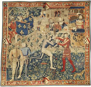 De ontmoeting van koningen Hendrik VIII en koning Frans I Tapijt door West European Applied Art