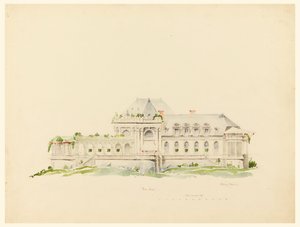 Verhoging naar Polo Grounds, Clubhuis, Newport, Rhode Island en Golfclub door Whitney Warren Jr.