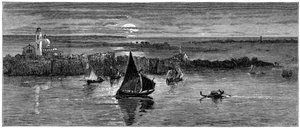 Uitzicht op zee vanuit Venetië, 19e eeuw