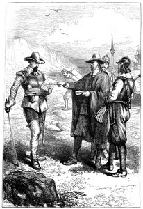 Samuel Gortons landing in Amerika, c. 1636