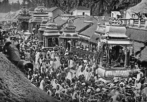 Een Hindoeïstische religieuze processie, Madras, 1902 door Wiele and Klein