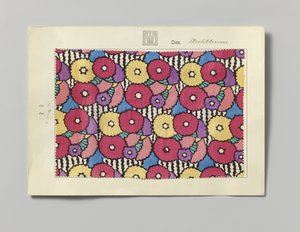 Staal met bedrukte zijde, dessin Strohblume