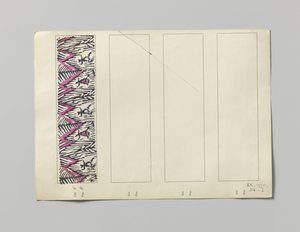 Staal met bedrukte zijde, dessin Tanzpaar door Wiener Werkstätte
