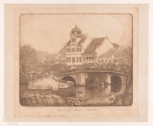 Aan de Kali Besar te Batavia door Wijnand Otto Jan Nieuwenkamp (signed by artist)
