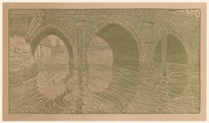 Brug te Mechelen door Wijnand Otto Jan Nieuwenkamp (signed by artist)