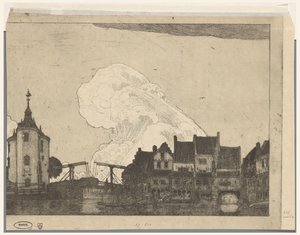 Haven te Enkhuizen door Wijnand Otto Jan Nieuwenkamp (signed by artist)
