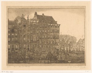 Huizen aan de Prins Hendrikkade in Amsterdam door Wijnand Otto Jan Nieuwenkamp (signed by artist)