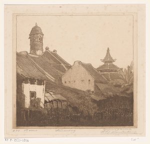 Huizen aan het water in Semarang