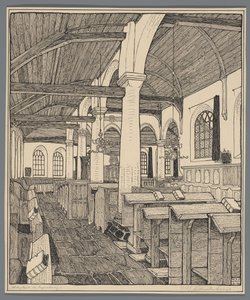 Interieur van de Abdijkerk te Rijnsburg