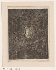 Oerwoud op Java door Wijnand Otto Jan Nieuwenkamp (signed by artist)
