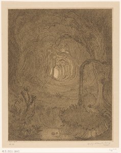 Oerwoud op Java door Wijnand Otto Jan Nieuwenkamp (signed by artist)