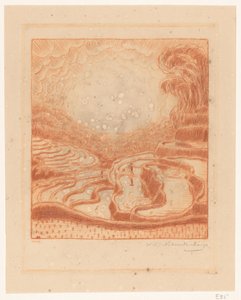 Rijstvelden op Bali door Wijnand Otto Jan Nieuwenkamp (signed by artist)