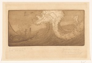Vissers op zee en de Dood door Wijnand Otto Jan Nieuwenkamp (signed by artist)