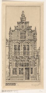 Voorgevel van het Edams Museum door Wijnand Otto Jan Nieuwenkamp (signed by artist)