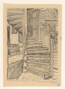 Wenteltrap in het Westfries Museum te Hoorn door Wijnand Otto Jan Nieuwenkamp (signed by artist)
