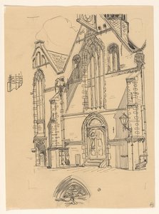 Westelijke gevel van de Noorderkerk te Hoorn door Wijnand Otto Jan Nieuwenkamp