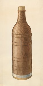 Houten wijnfles, ca. 1938