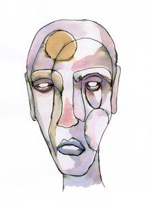 Abstract: Een contemplatief gezicht door Wildemar Doomgriever