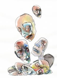 Abstracte menselijke hoofden