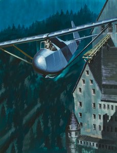Zweefvliegtuig ontsnapt uit kasteel Colditz door Wilf (20th century) Hardy