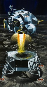 Hoe de maanlander een raket wordt die astronauten van het maanoppervlak kan blazen door Wilf (20th century) Hardy
