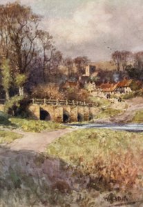 Uitzicht op Sutton Village door Wilfrid Williams Ball