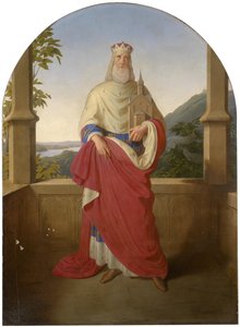 Saint Leopold voor een uitzicht op de Donau en de Leopoldsberg op de achtergrond