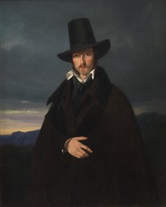 Portret van de Duitse schilder Wilhelm von Kaulbach door Wilhelm Bendz