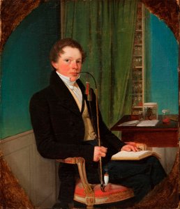Portret van de anatoom Henrik Carl Bang Bendz. De broer van de kunstenaar. door Wilhelm Bendz