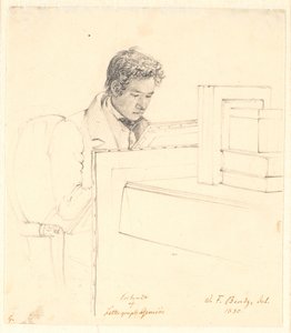Portret van de Lithograaf Peter Gemzøe door Wilhelm Bendz