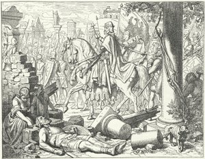 Frederik Barbarossa betreedt Milaan door Wilhelm Camphausen
