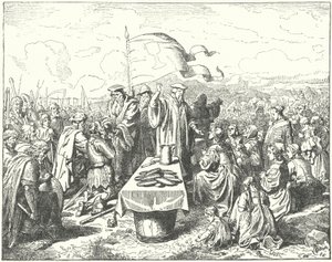 Taborieten nemen de communie in de open lucht door Wilhelm Camphausen