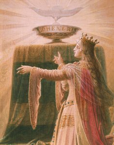 Het wonder van de Graal, uit de Lohengrin Saga, salon (detail)