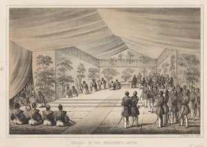 Bezorging van de brief van de president, 1855 door Wilhelm Joseph Heine