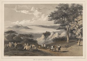 Uitzicht op Hakodadi vanaf de Sneeuwtop, 1855