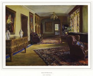 Bedrijf van tapijtproducenten Halbmond-Teppichfabrik Von Koch Und Te Kock (kleur litho)