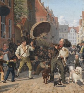 Een straattafereel in de hondsdagen door Wilhelm Marstrand