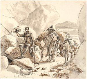 Don Quichot onderwijst Sancho over de roem en toekomst van ridders door Wilhelm Marstrand
