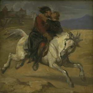 Een ontvoeringsscène door Wilhelm Marstrand