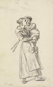 Een vrouw draagt een kreupele