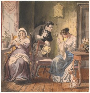 Een bezoek (Een bezoek uit het dagelijks leven) door Wilhelm Marstrand