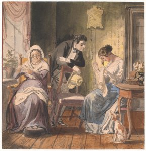 Een bezoek (Een bezoek uit het dagelijks leven) door Wilhelm Marstrand